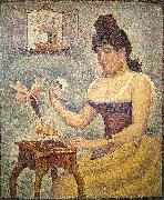 Young Woman Powdering Herself Georges Seurat